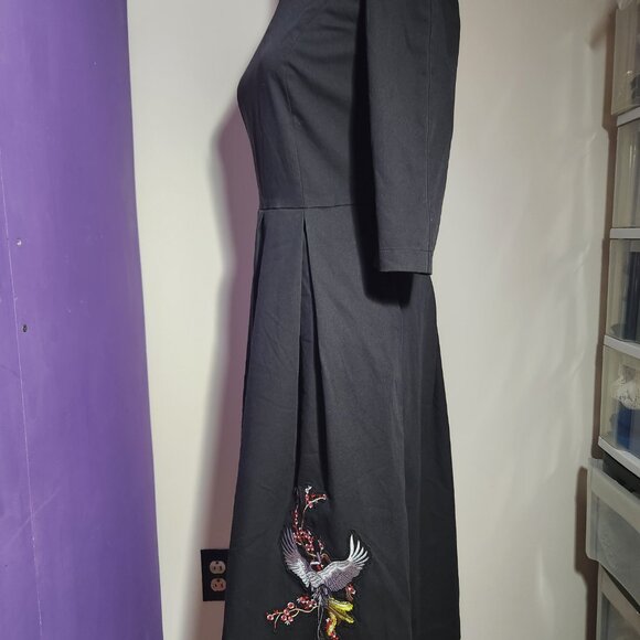 Black midi dress, 34 size - Picture 4 of 8